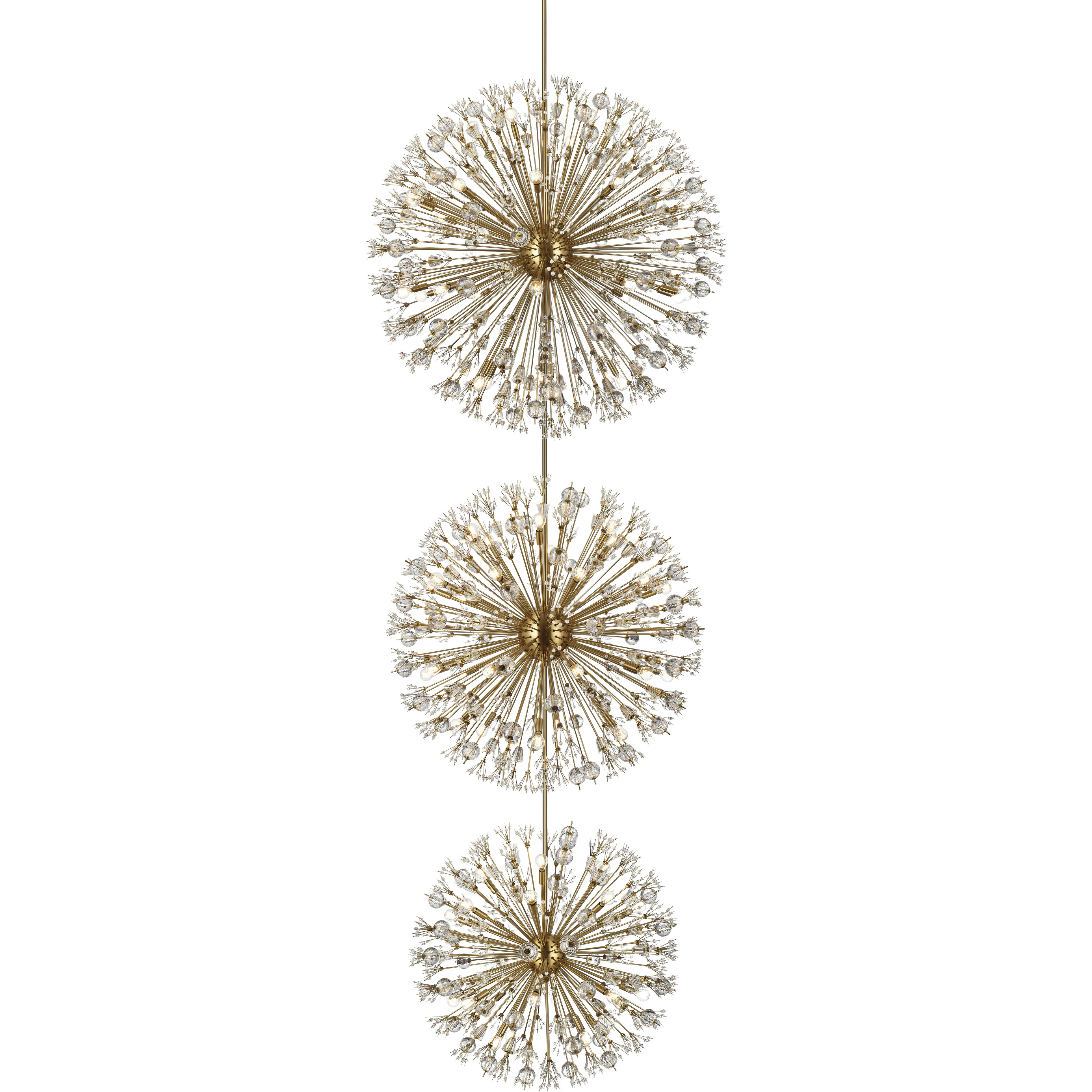 Vera 90 Light 50 inch Satin Gold Chandelier Ceiling Light