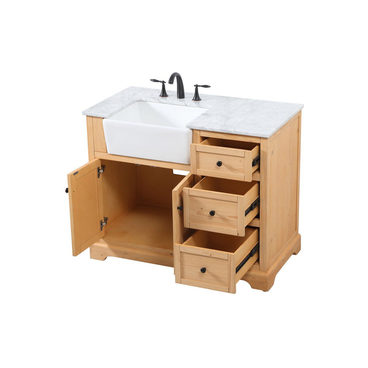 Franklin 42 X 22 X 34.75 inch Natural Wood Bathroom Vanity Cabinet