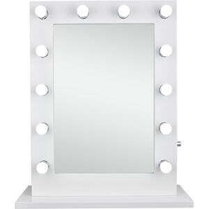 Hollywood 33 X 28 inch Gloss White Lighted Wall Mirror