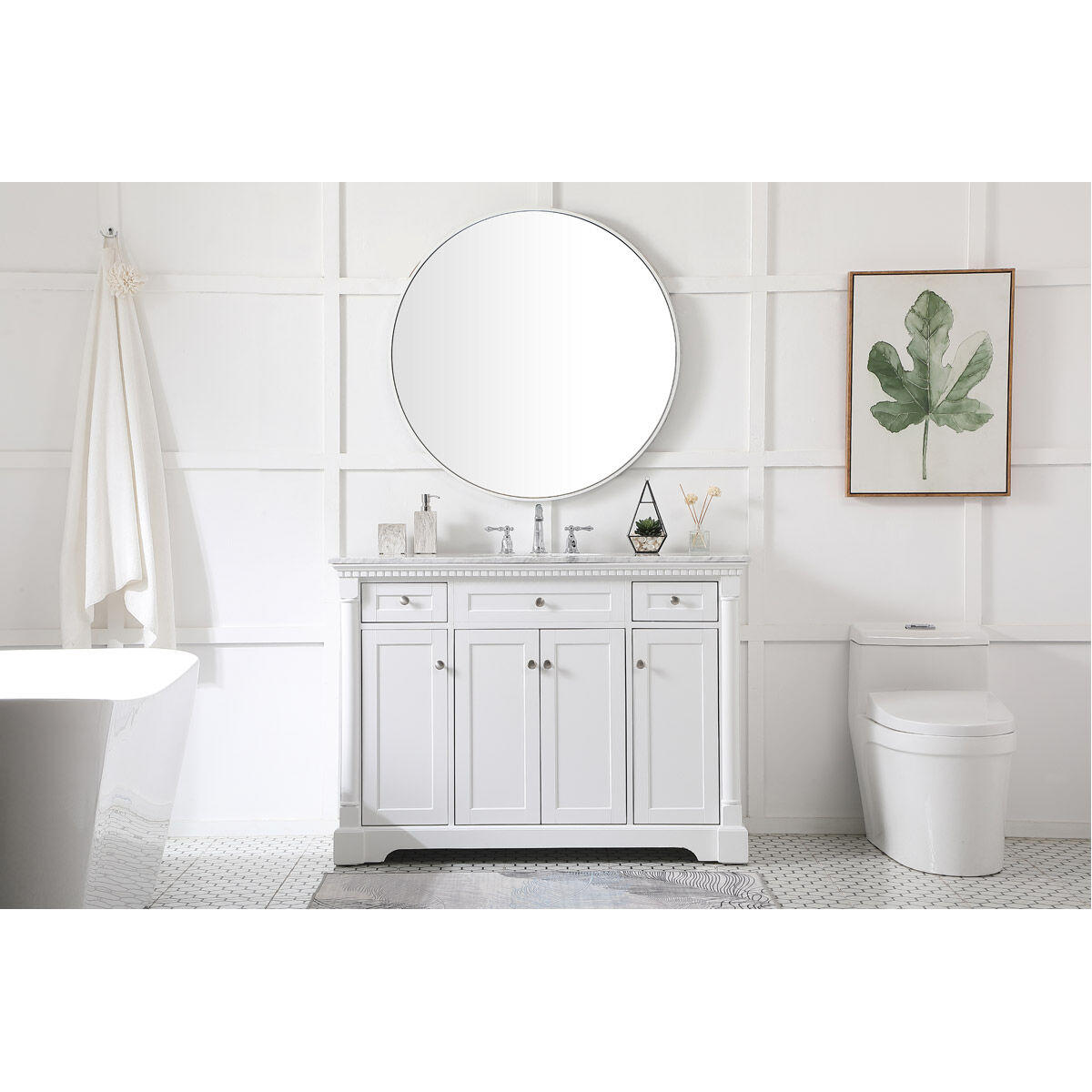 Clarence 48 X 22 X 35 inch White Vanity Sink Set