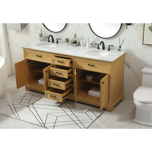 Americana 72 X 22 X 35 inch Natural Wood Vanity Sink Set