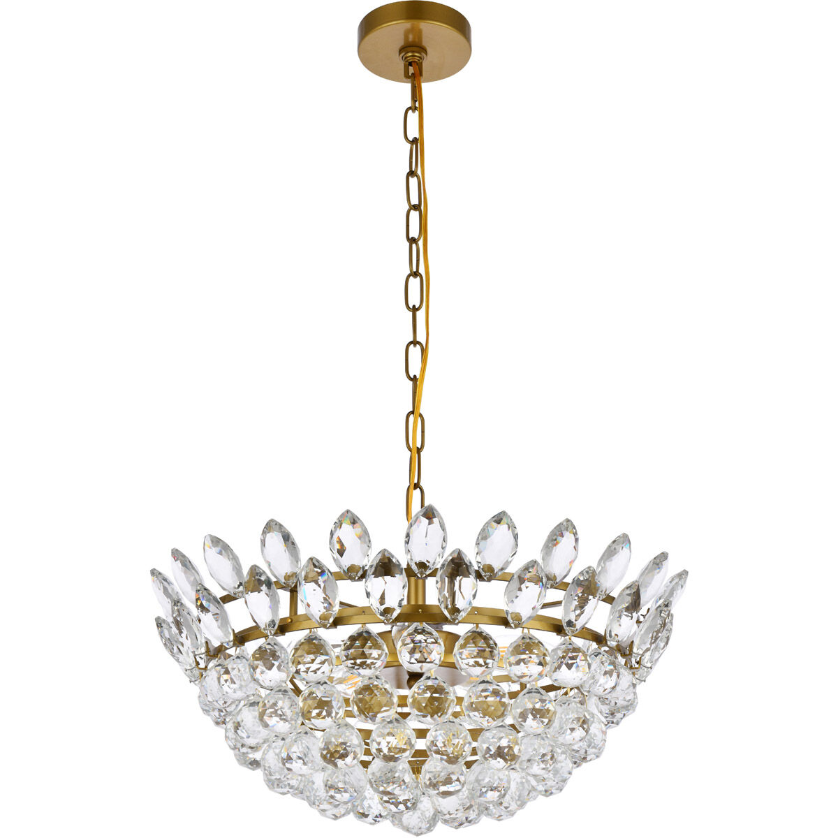 Emilia 5 Light 20 inch Brass Pendant Ceiling Light