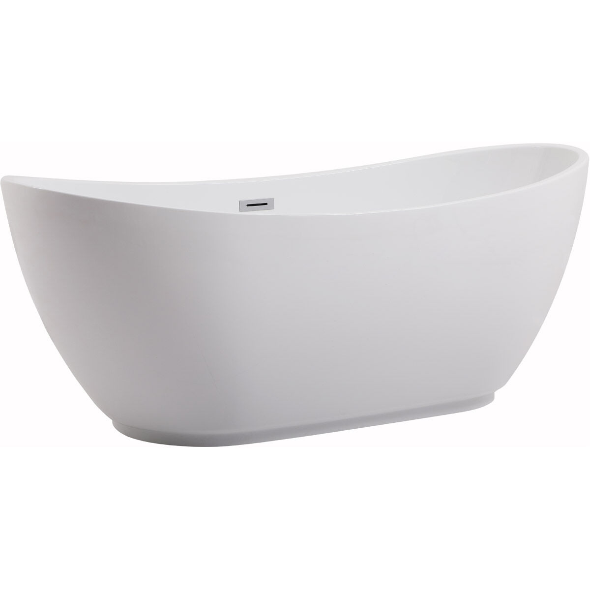 Ines Glossy White and Chrome Bathtub