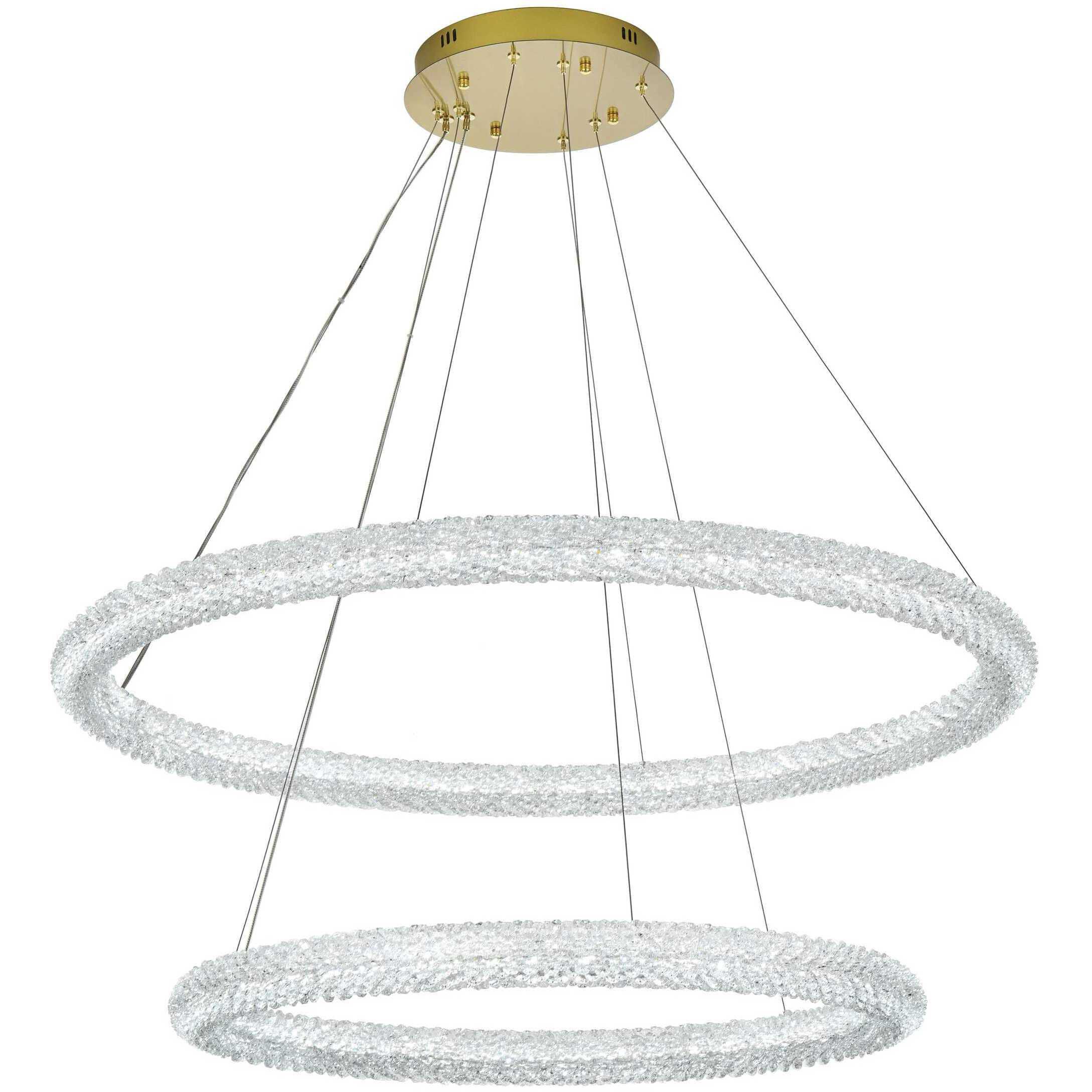 Bowen 2 Light 42 inch Satin Gold Chandelier Ceiling Light