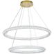Bowen 2 Light 42 inch Satin Gold Chandelier Ceiling Light