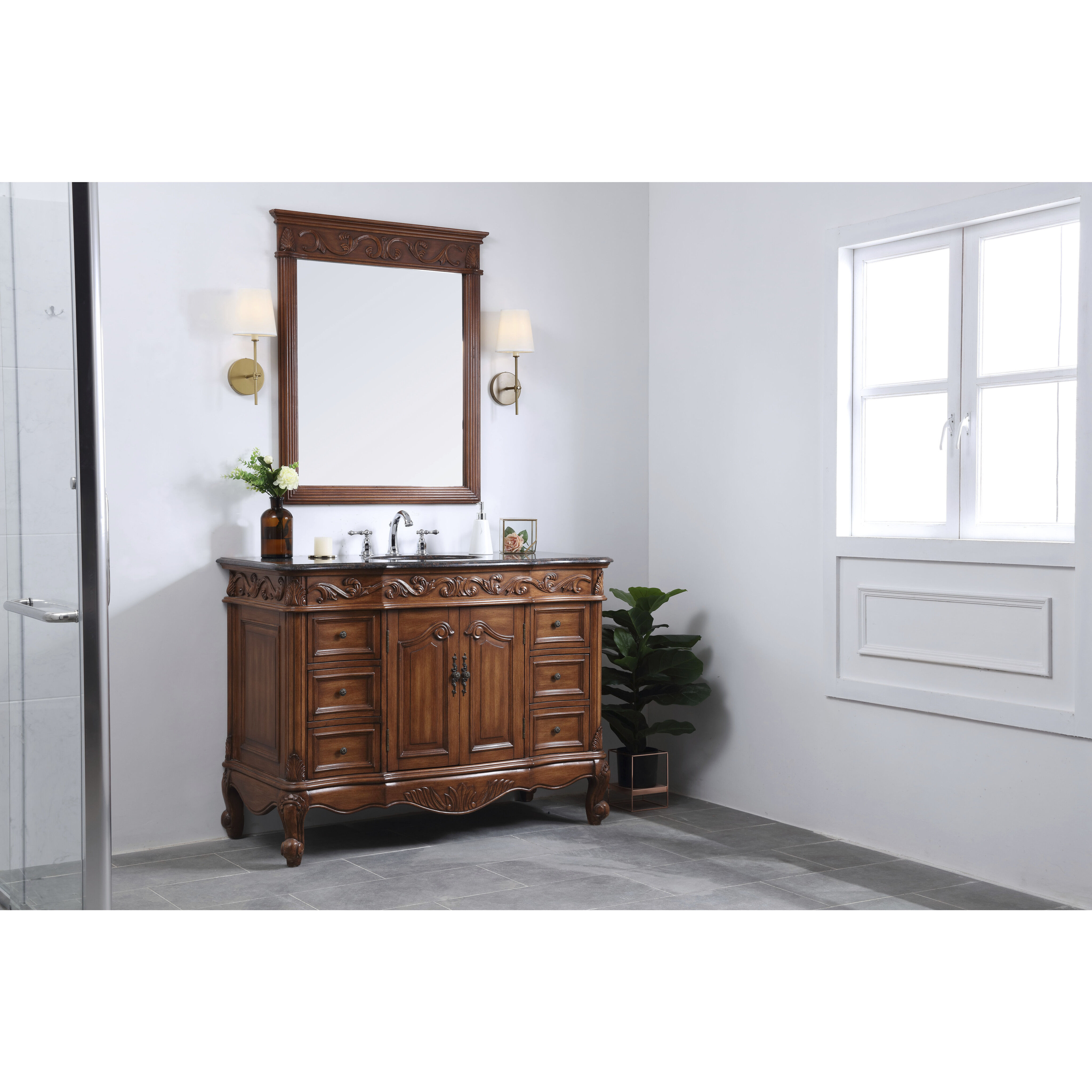 Oakland 48 X 22 X 36 inch Teak Vanity Sink Set