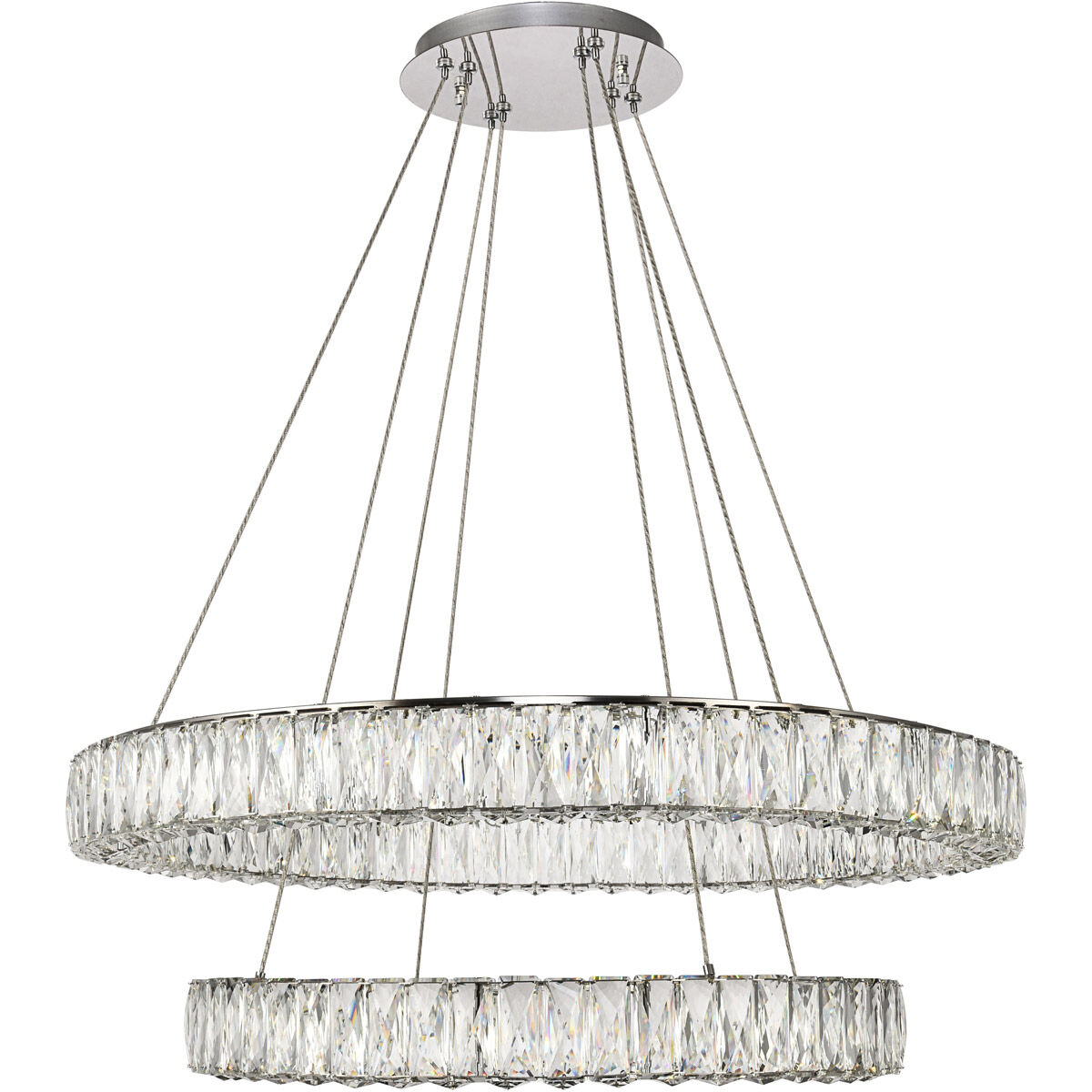 Monroe LED 31.5 inch Chrome Chandelier Ceiling Light
