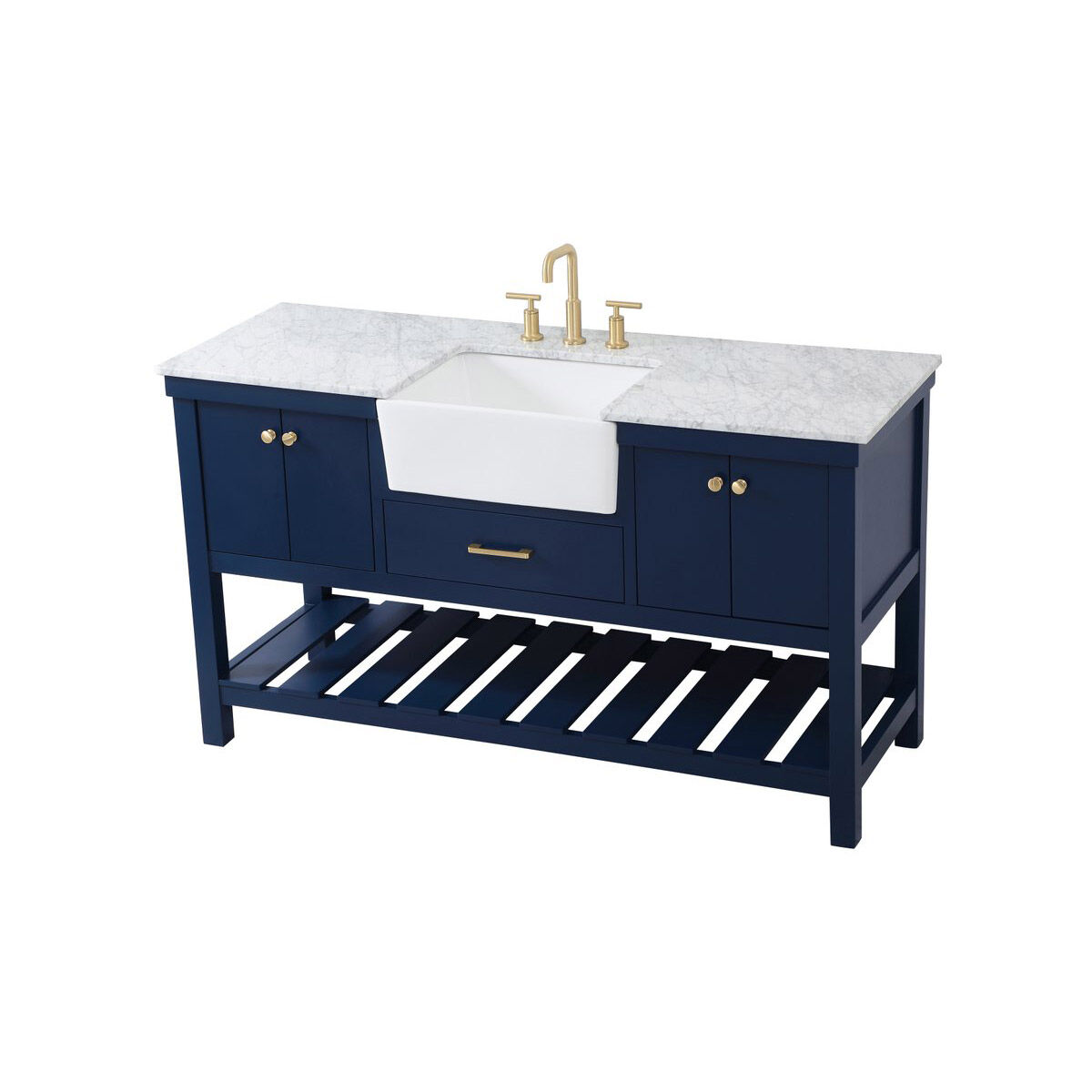 Clement 60 X 22 X 34.13 inch Blue Bathroom Vanity Cabinet