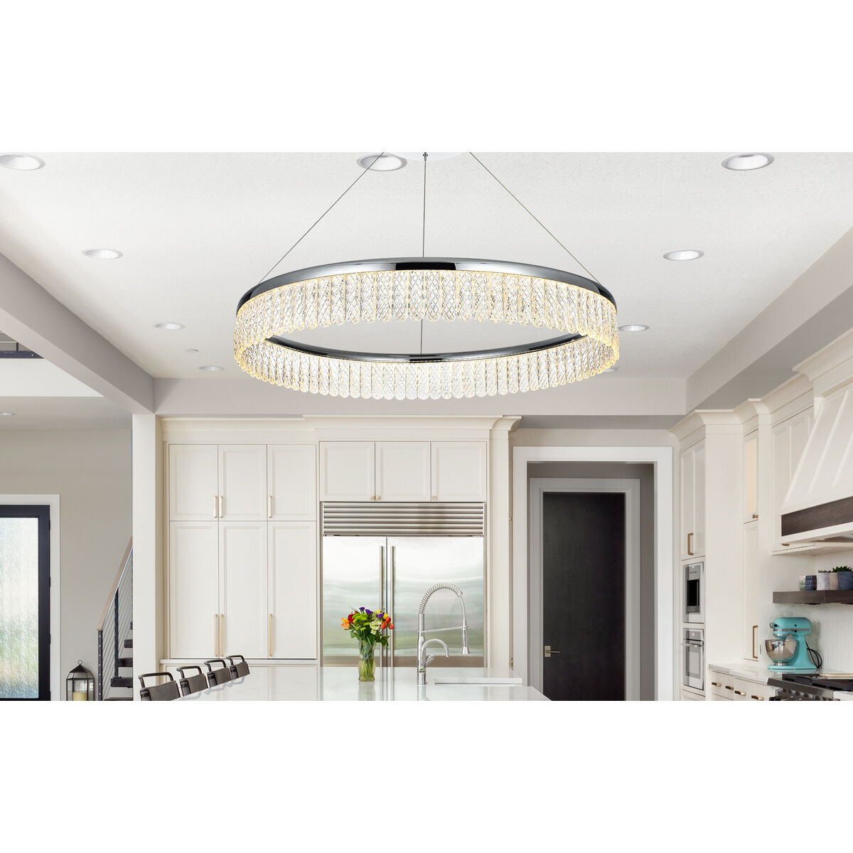 Rune 1 Light 32 inch Chrome Chandelier Ceiling Light