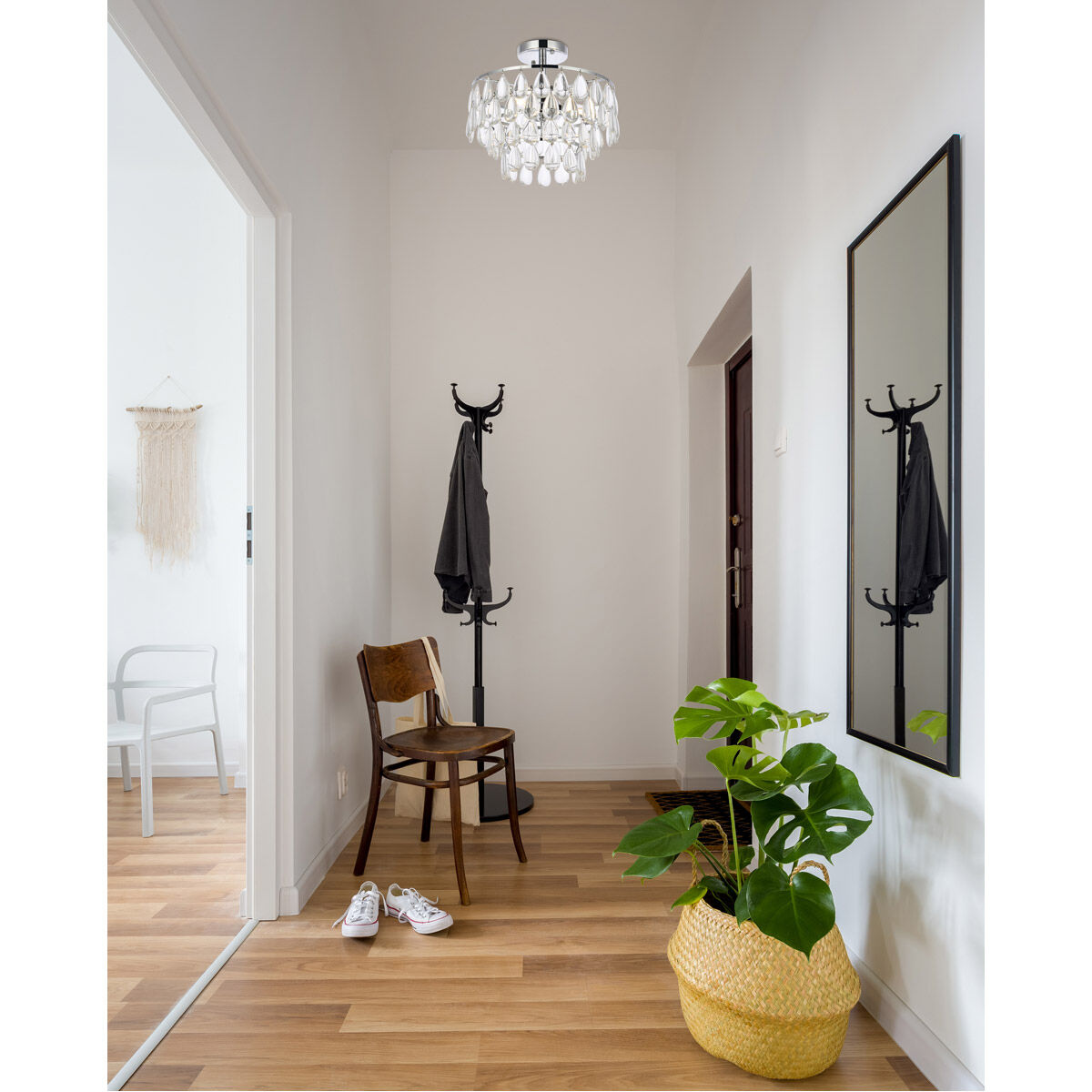 Mila 3 Light 14 inch Chrome Flush Mount Ceiling Light