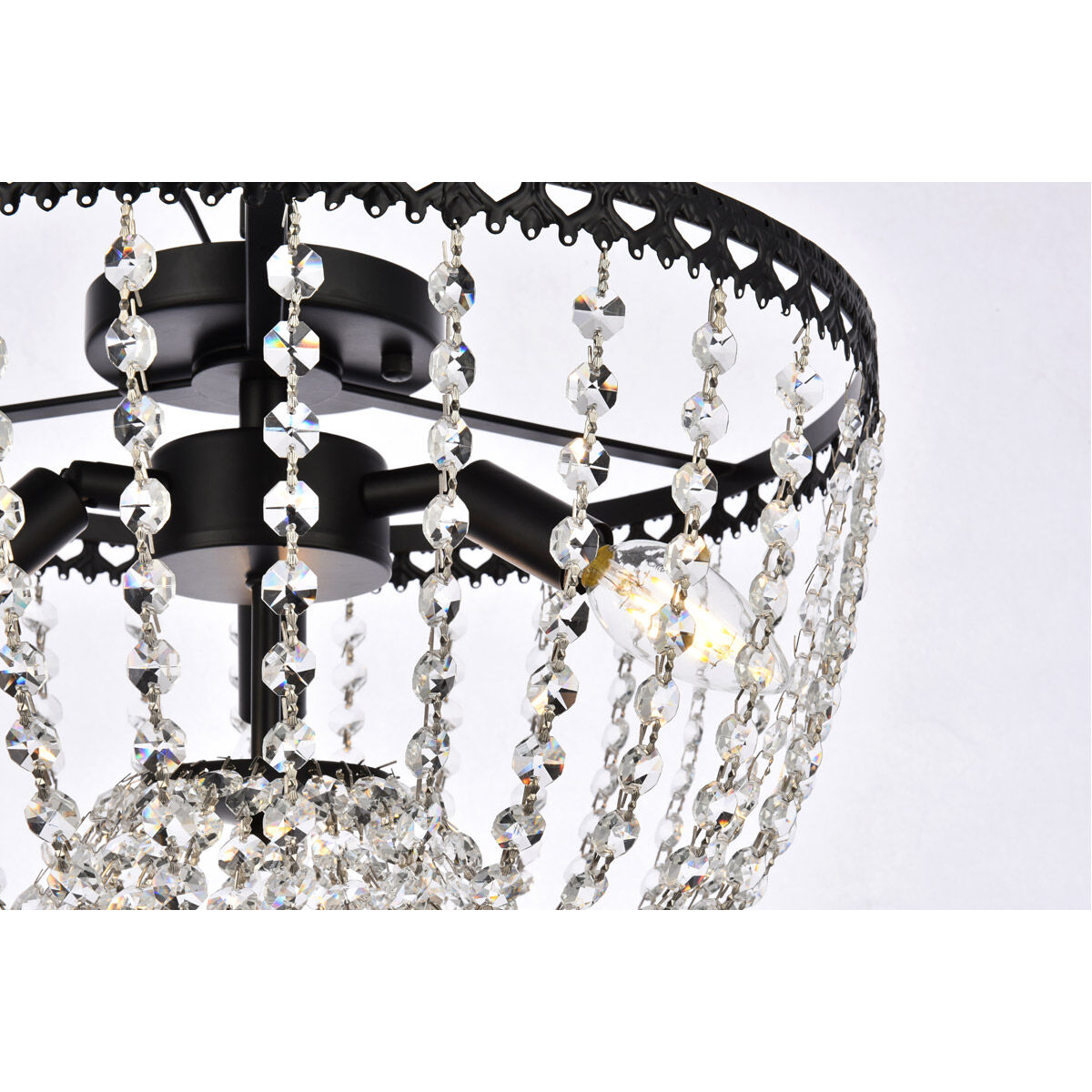 Kylie 3 Light 16 inch Black Flush Mount Ceiling Light