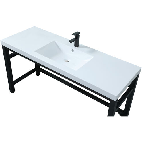 Raya 60 X 22 X 32 inch Black Vanity Sink Set