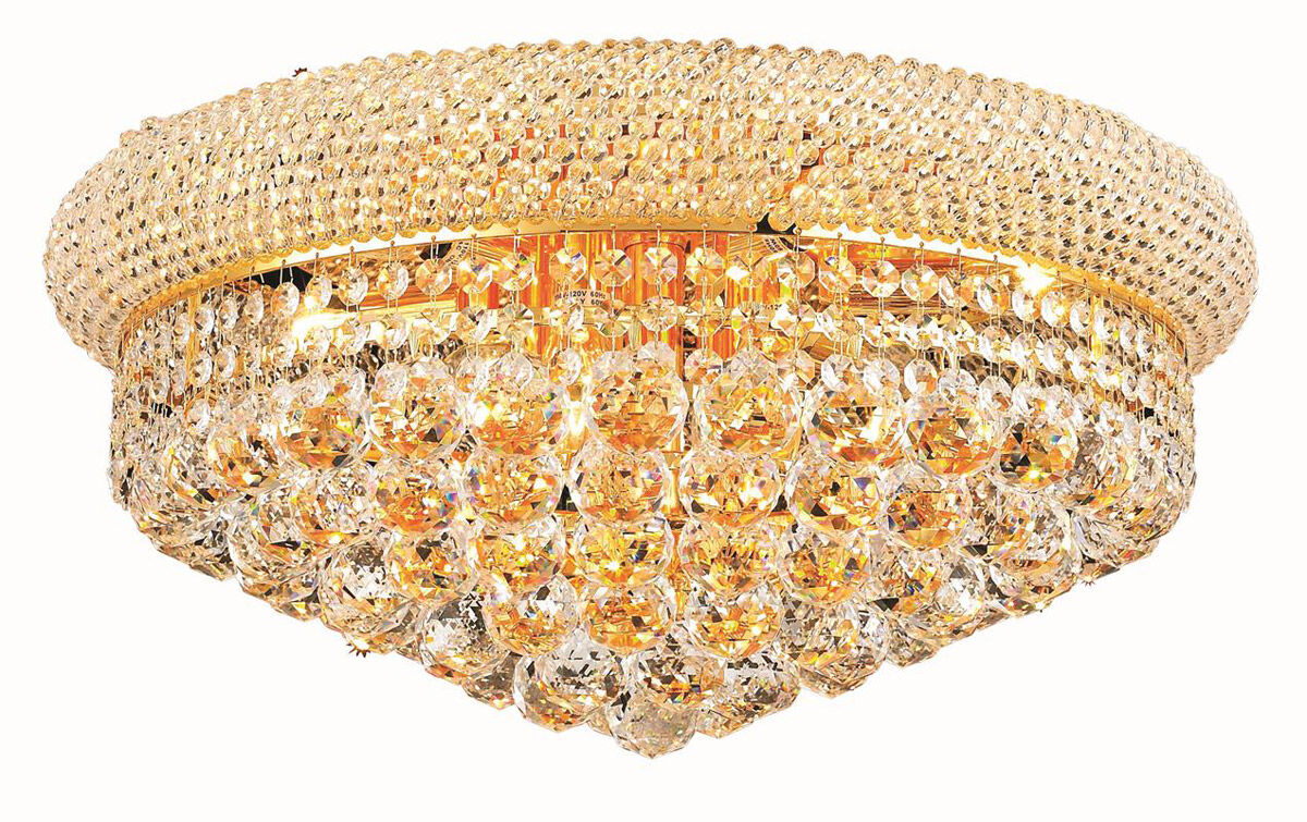 Primo 10 Light 20 inch Gold Flush Mount Ceiling Light in Royal Cut
