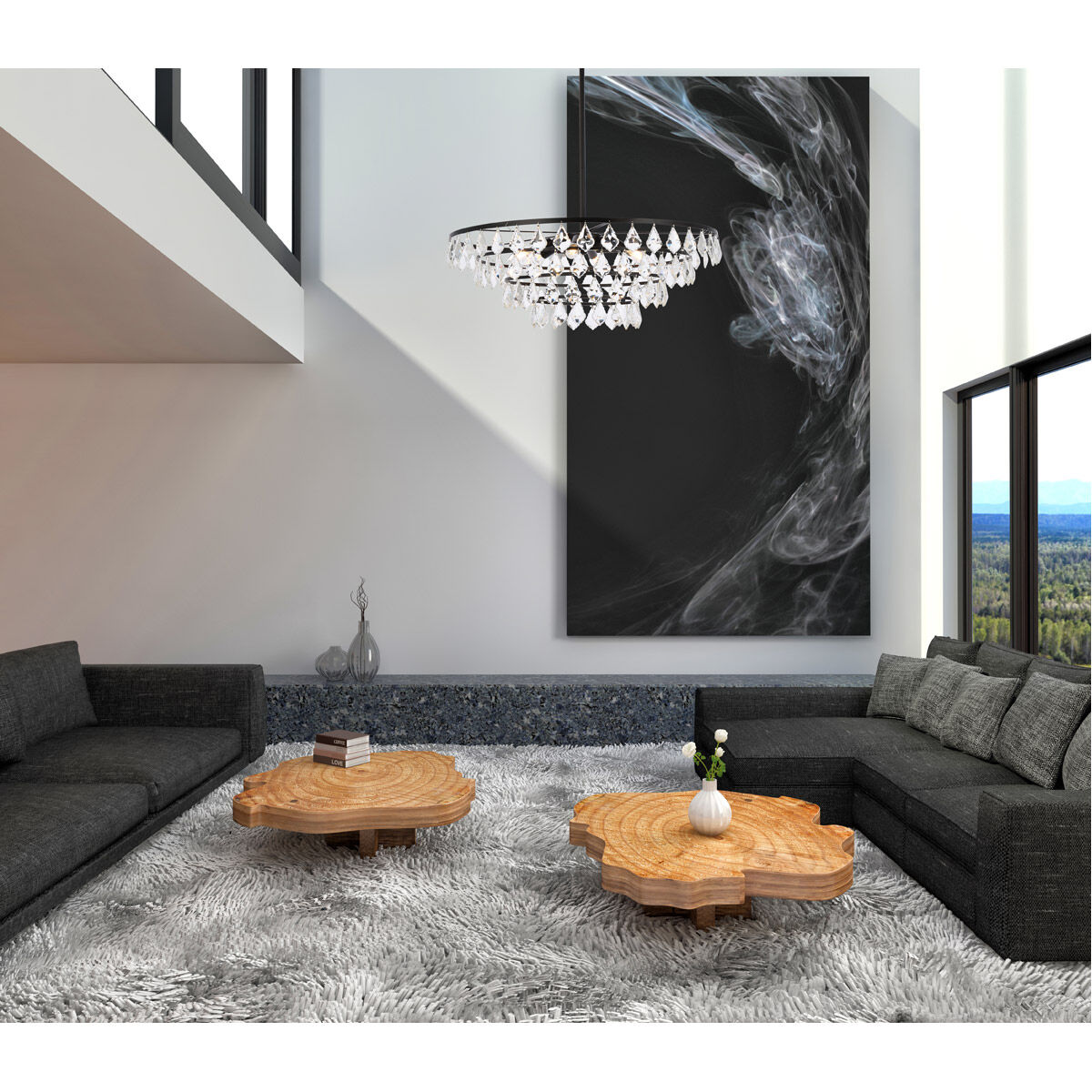 Ella 6 Light 28 inch Black Pendant Ceiling Light