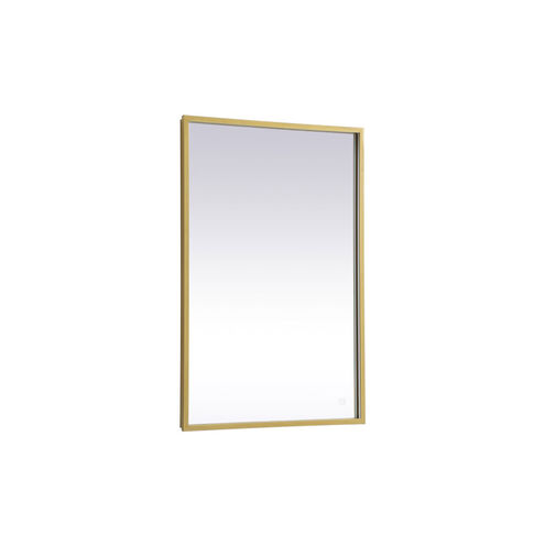 Pier 40 X 20 inch Brass LED Mirror