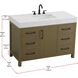 Nathan 48 X 34 inch Chestnut Brown Bathroom Vanity Cabinet in Not Included