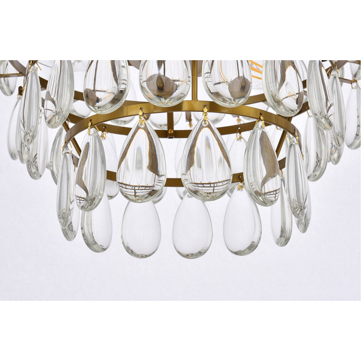 Mila 3 Light 14 inch Brass Flush Mount Ceiling Light