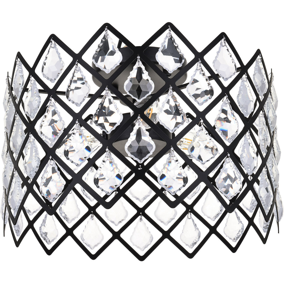 Lyla 3 Light 13 inch Black Flush Mount Ceiling Light