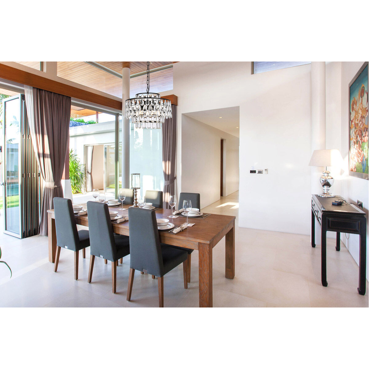 Mila 5 Light 18 inch Black Pendant Ceiling Light