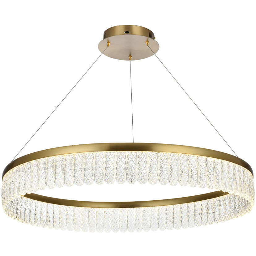 Elegant Lighting 2060D32SG Rune 1 Light 32 inch Satin Gold