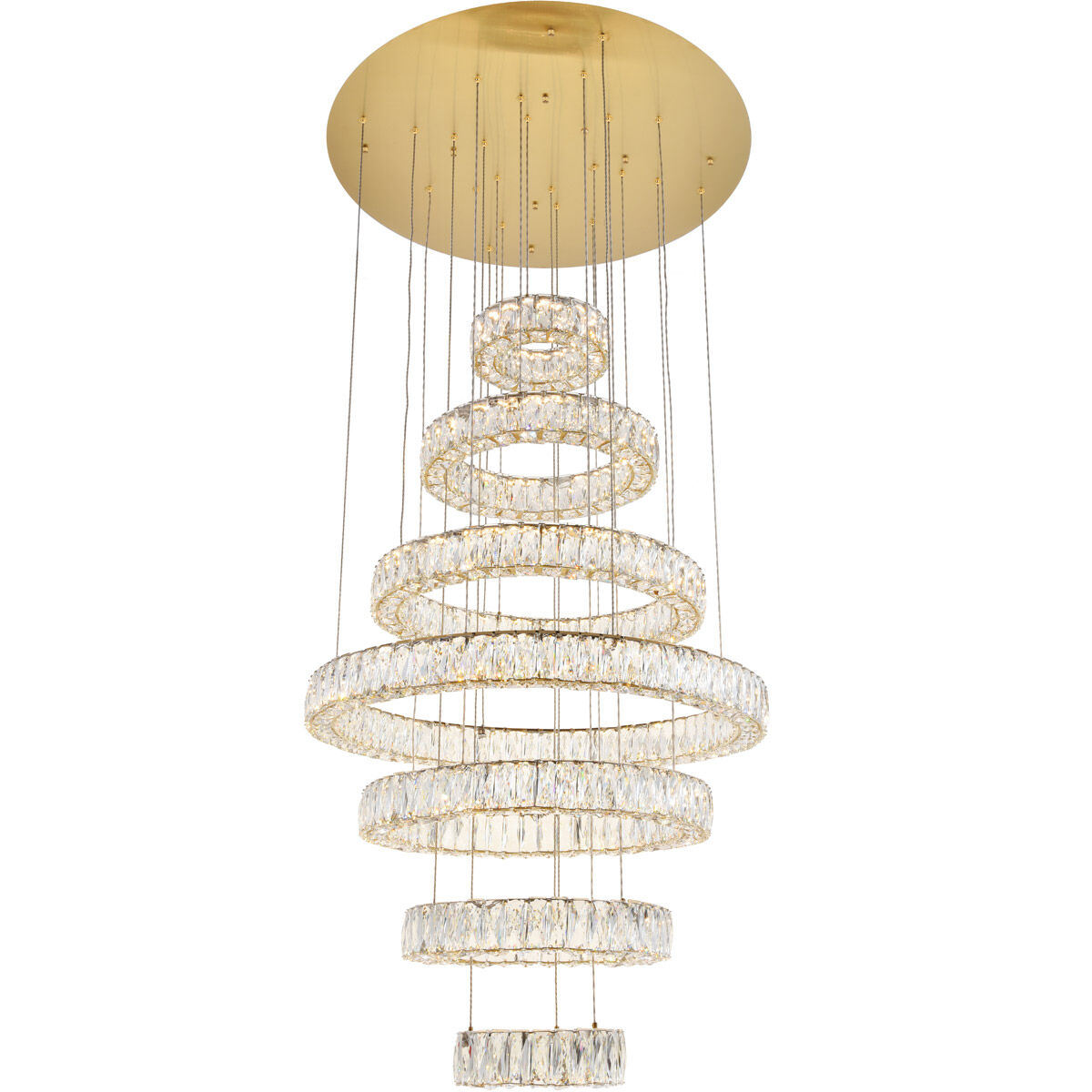 Monroe LED 34 inch Gold Chandelier Ceiling Light