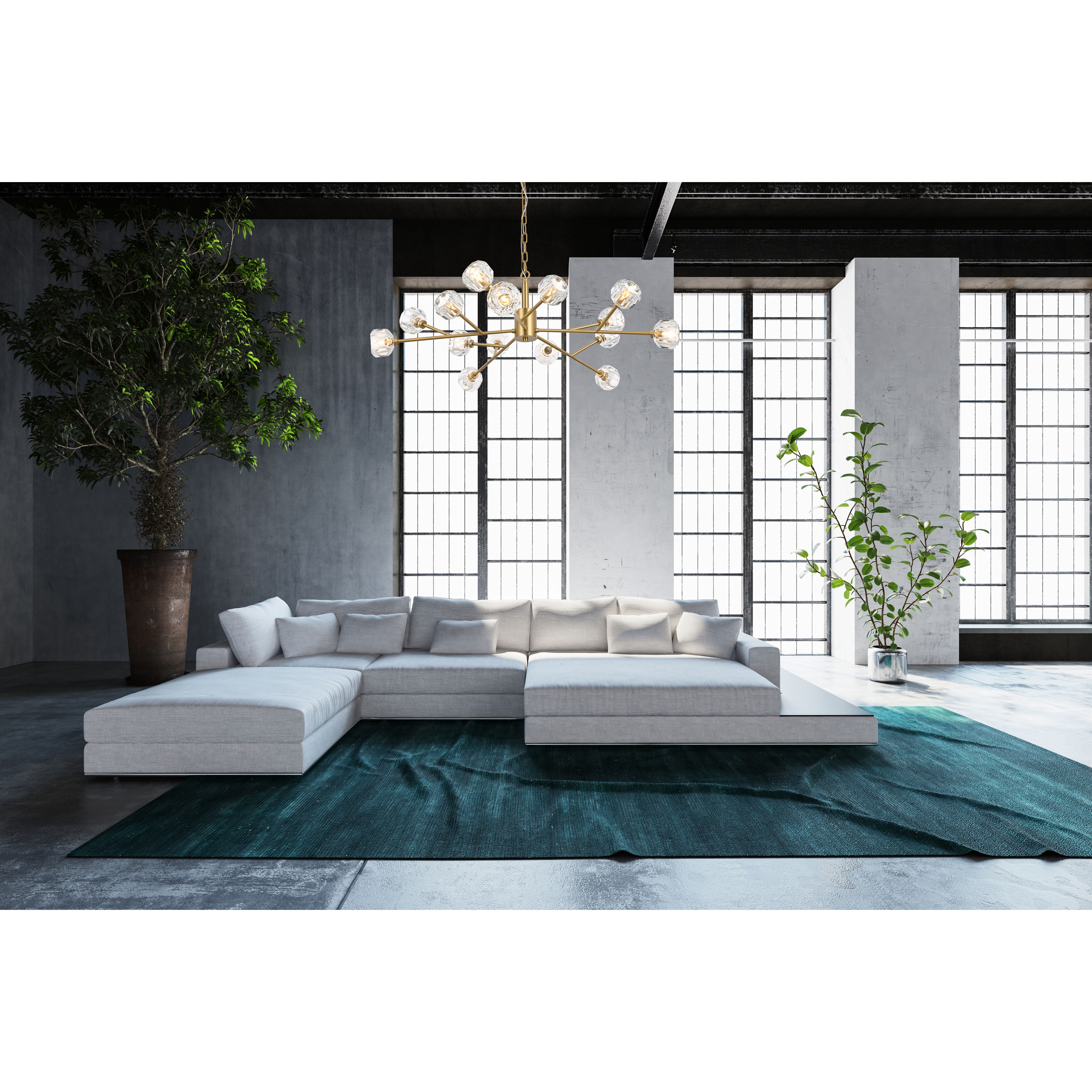 Graham 15 Light 42 inch Gold Pendant Ceiling Light