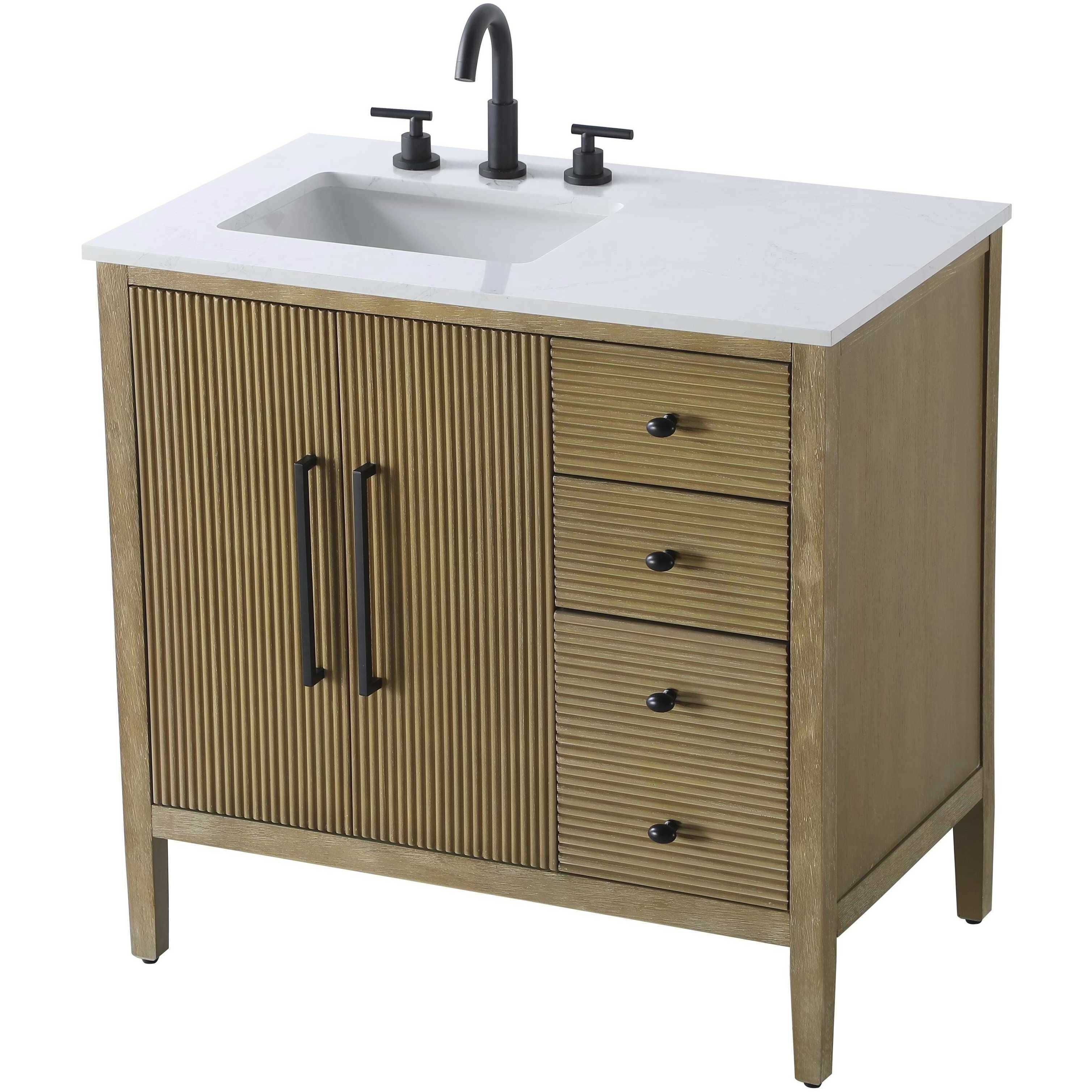 Blakely 36 X 34 inch Linen Oak Bathroom Vanity Cabinet