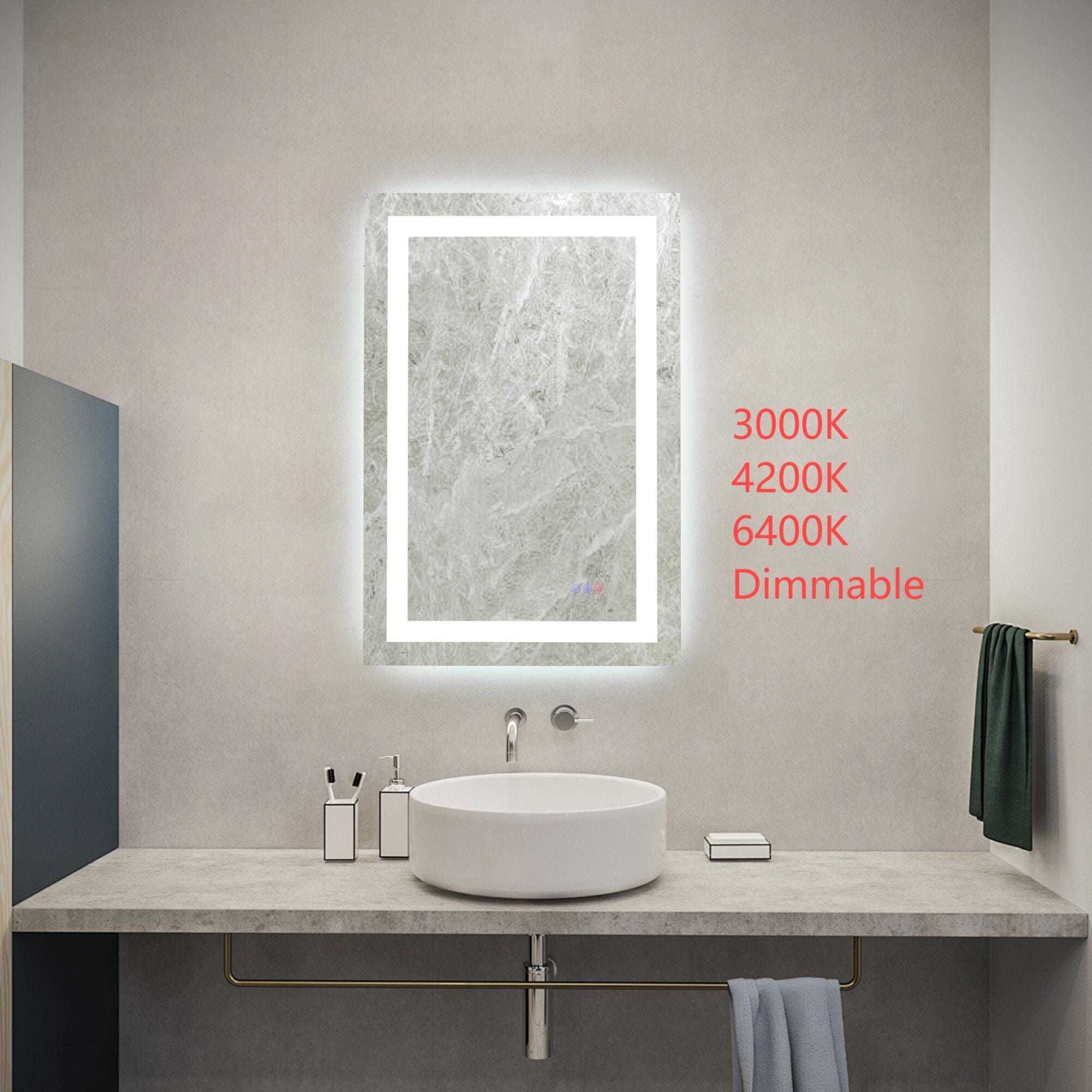 Riven 36 X 24 inch White LED Mirror