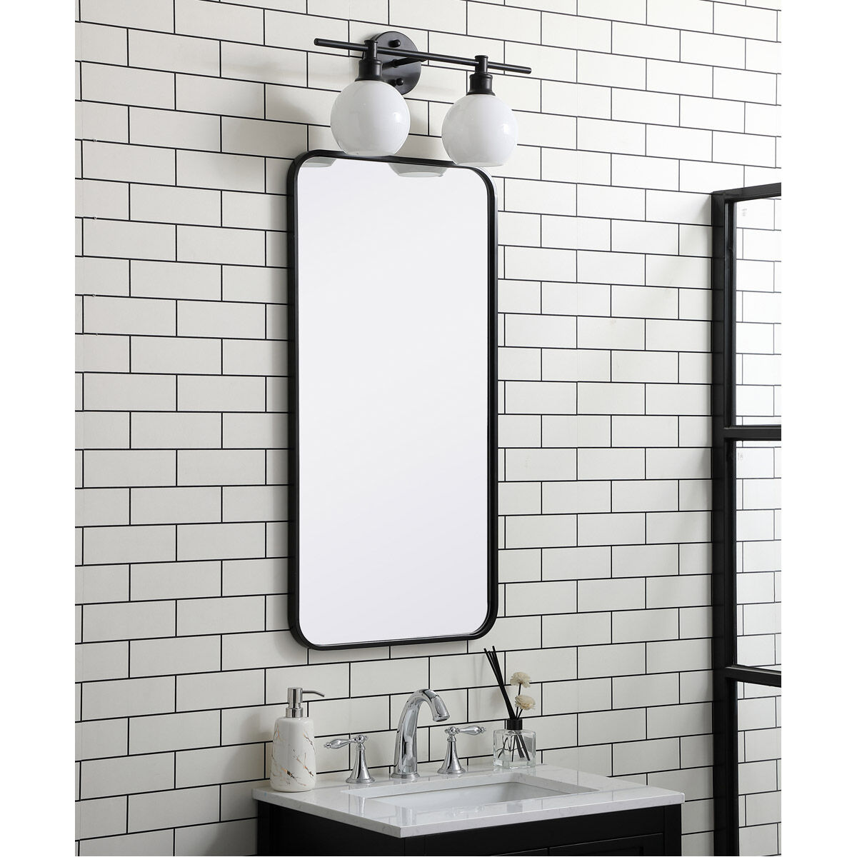 Evermore 36 X 18 inch Black Mirror