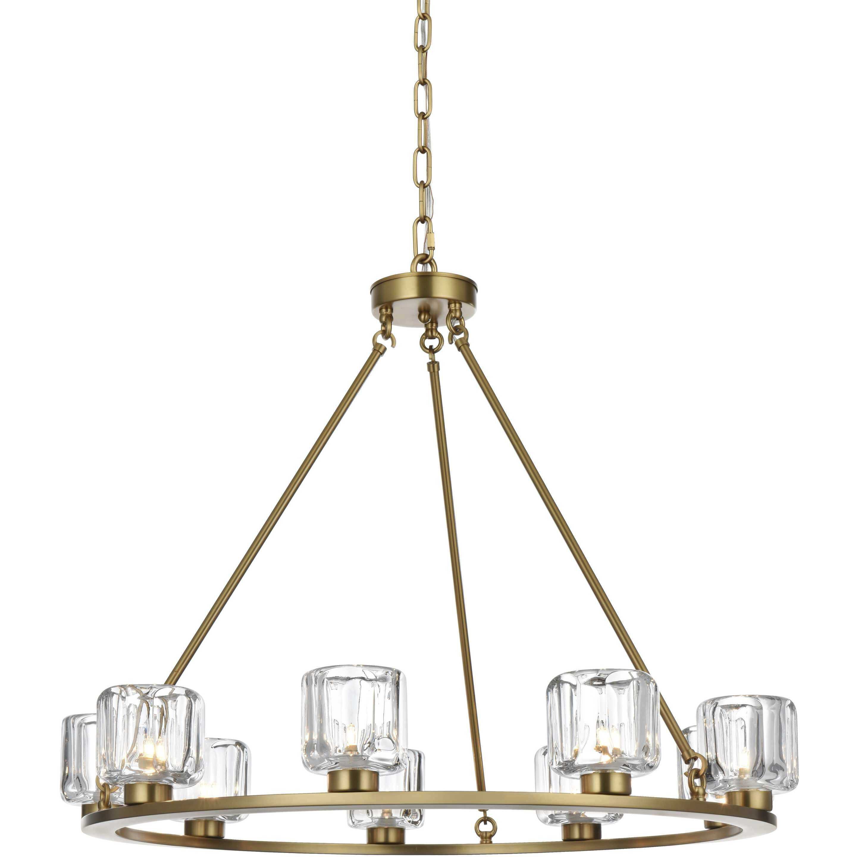 Cadence 9 Light 32 inch Satin Gold Chandelier Ceiling Light