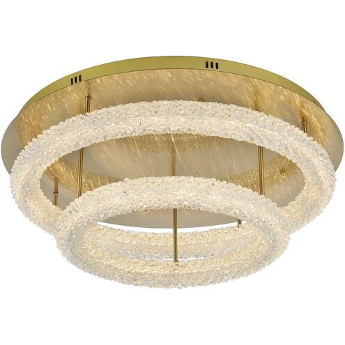 Bowen 2 Light 29.5 inch Satin Gold Flush Mount Ceiling Light