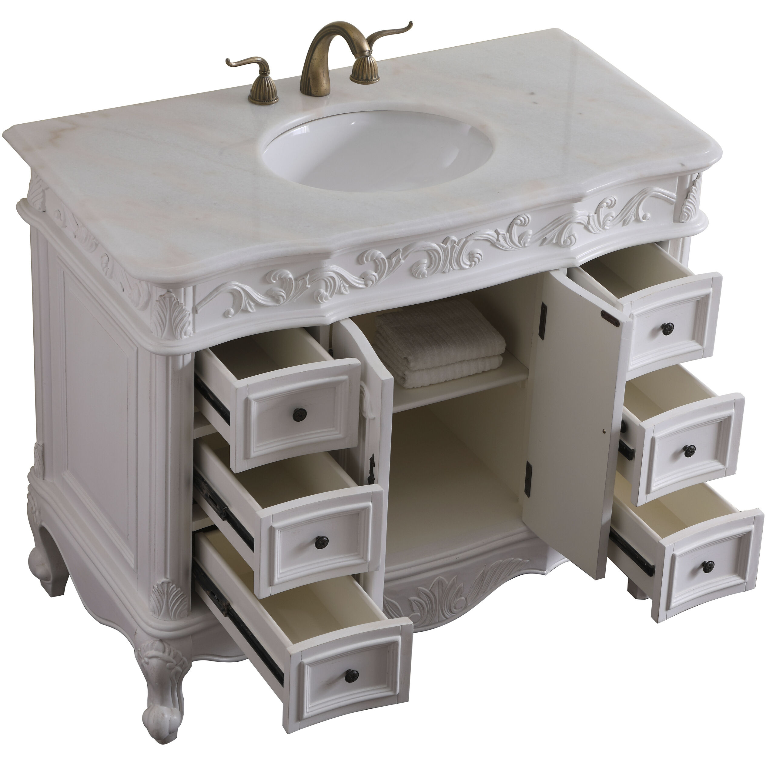 Oakland 84 X 22 X 72 inch Antique White Vanity Sink Set