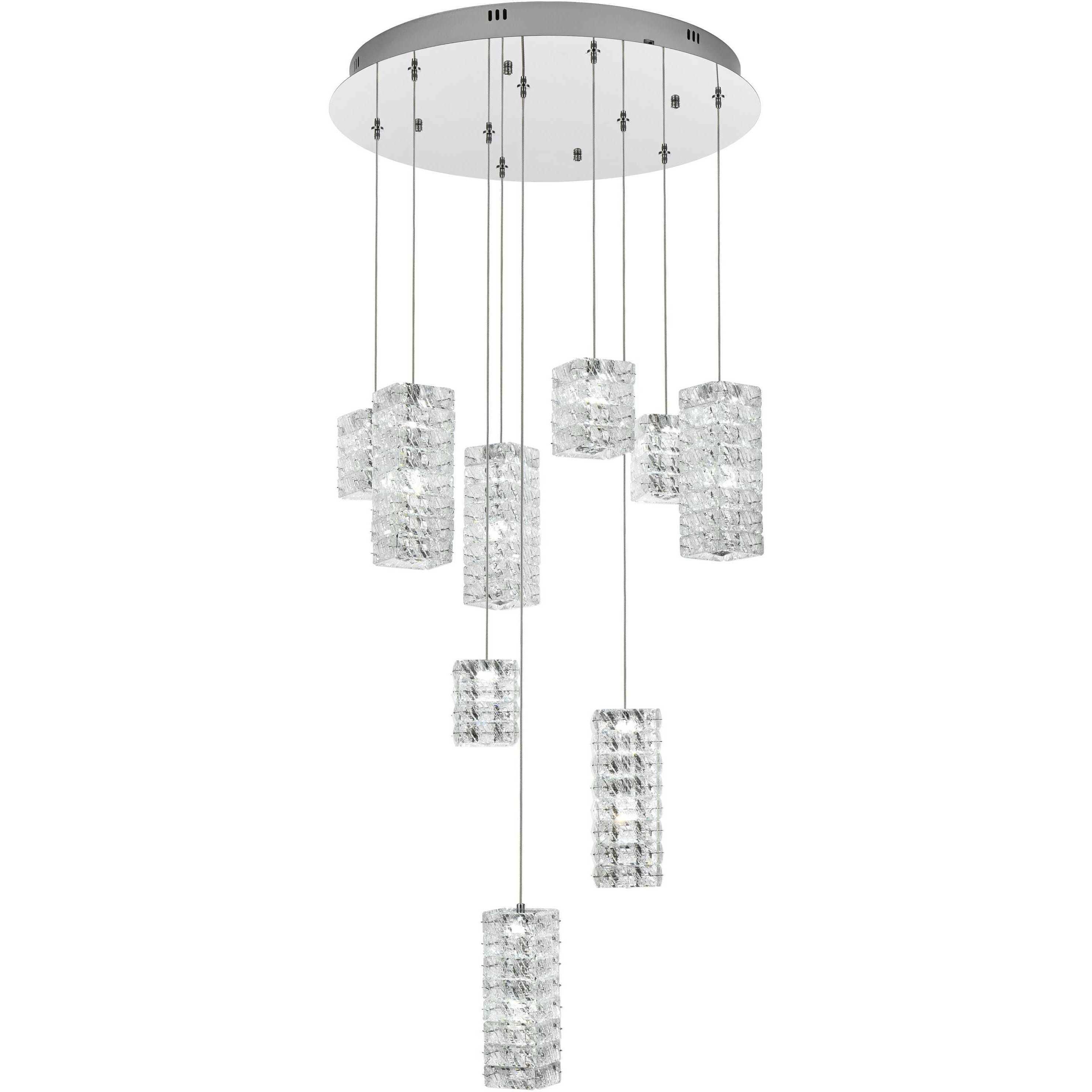 Aston 9 Light 24 inch Chrome Pendant Ceiling Light