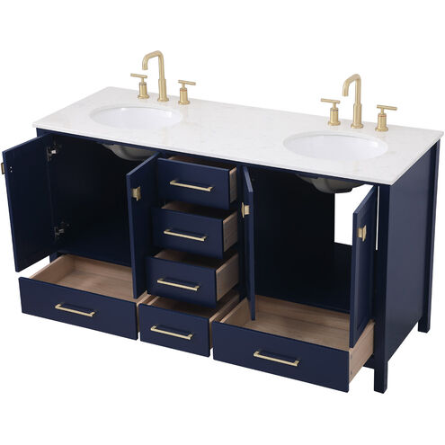 Irene 60 X 22 X 34 inch Blue Vanity Sink Set