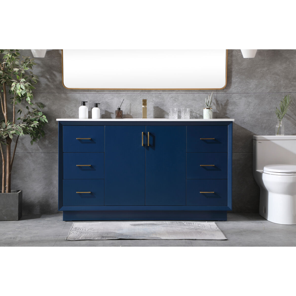 Hayes 60 X 22 X 35 inch Blue Vanity Sink Set