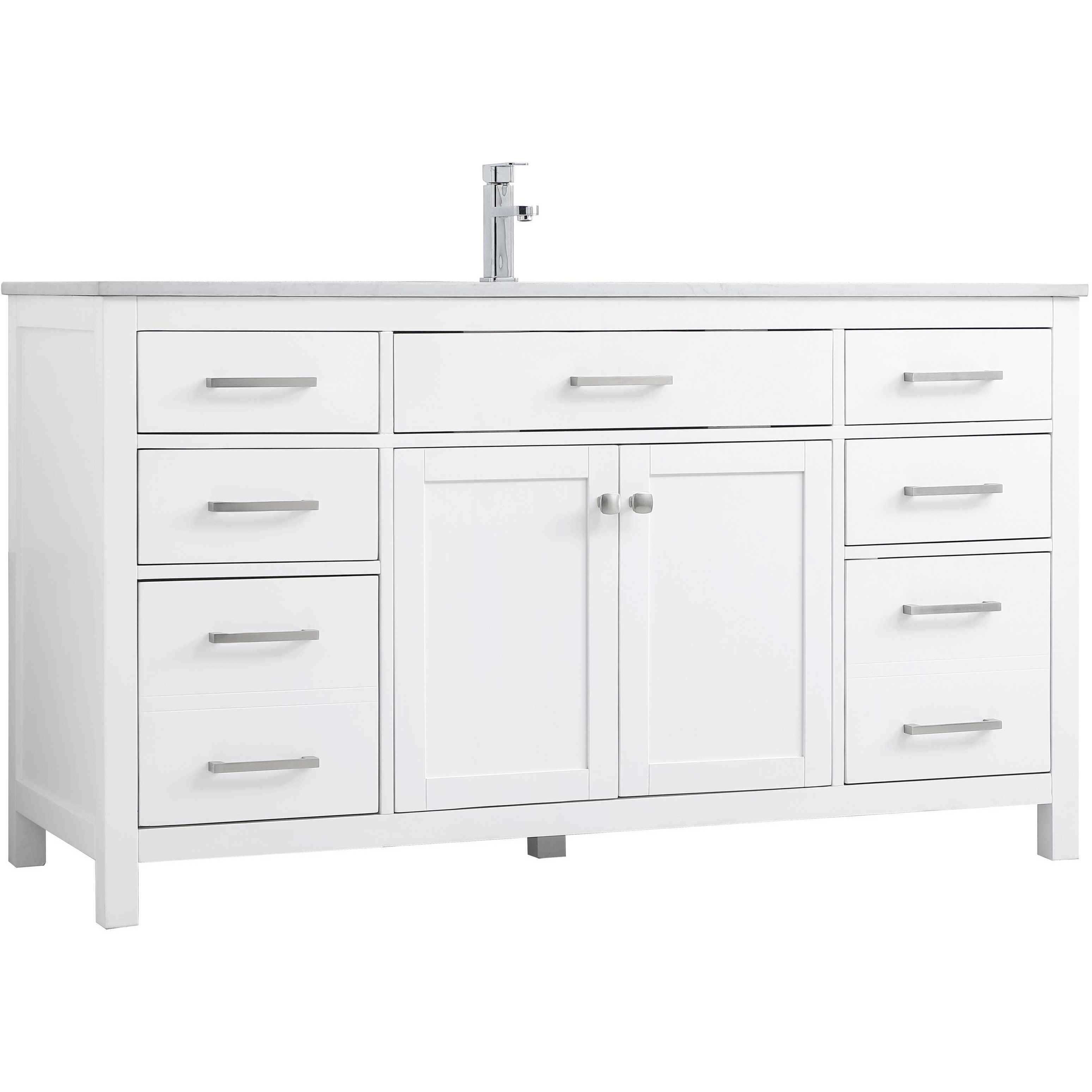 Lewis 60 X 22 X 34 inch White Vanity Sink Set