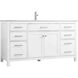 Lewis 60 X 22 X 34 inch White Vanity Sink Set