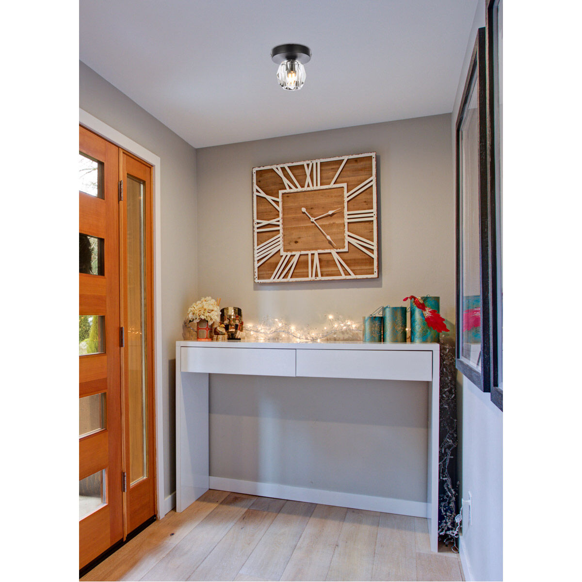 Eren 1 Light 5 inch Black Flush Mount Ceiling Light