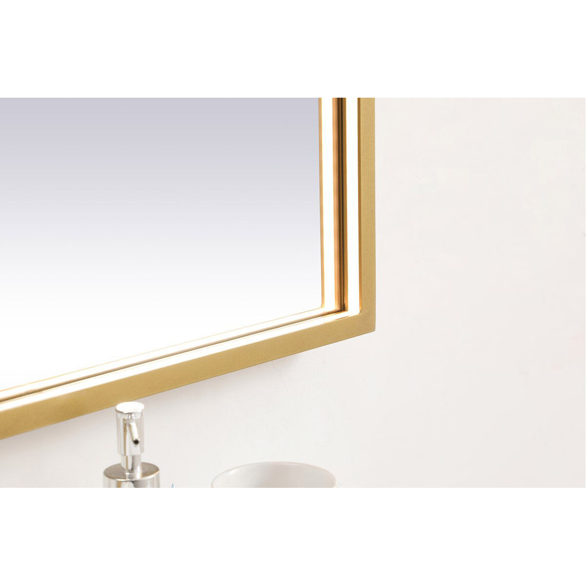Pier 36 X 18 inch Brass LED Mirror