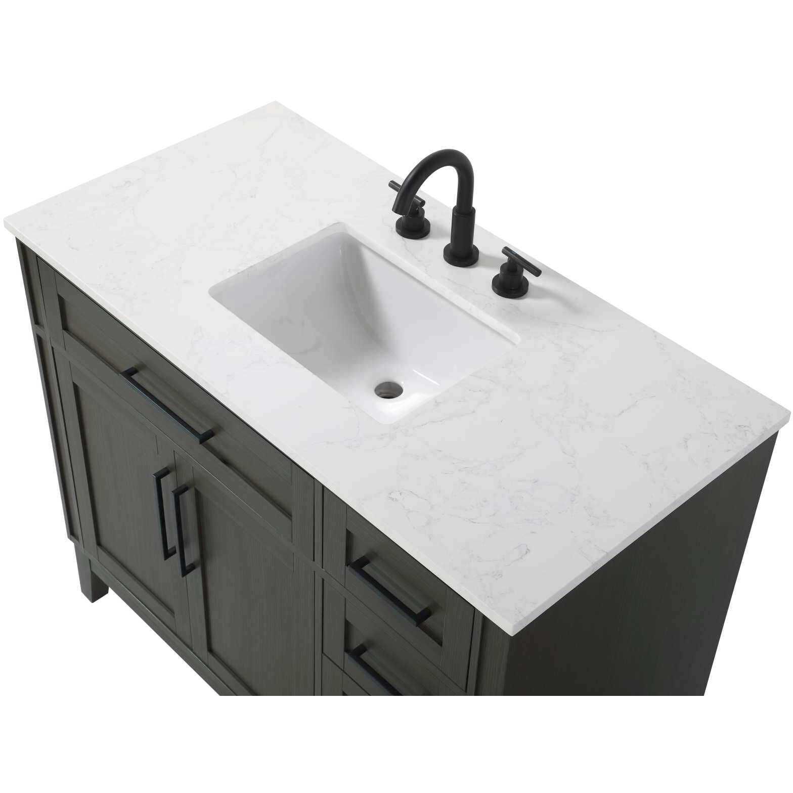 Virginia 42 X 35 inch Mocha Brown Bathroom Vanity Cabinet