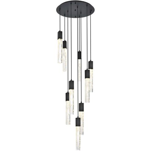 Aurora 9 Light 24 inch Black Chandelier Ceiling Light