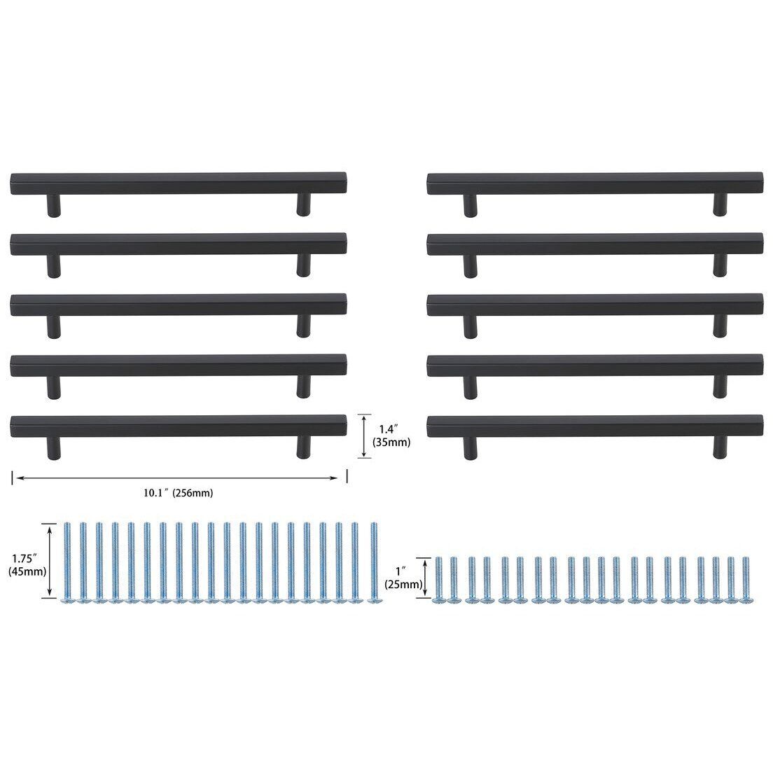 Dior Matte Black Hardware Drawer Pull, Set of 10