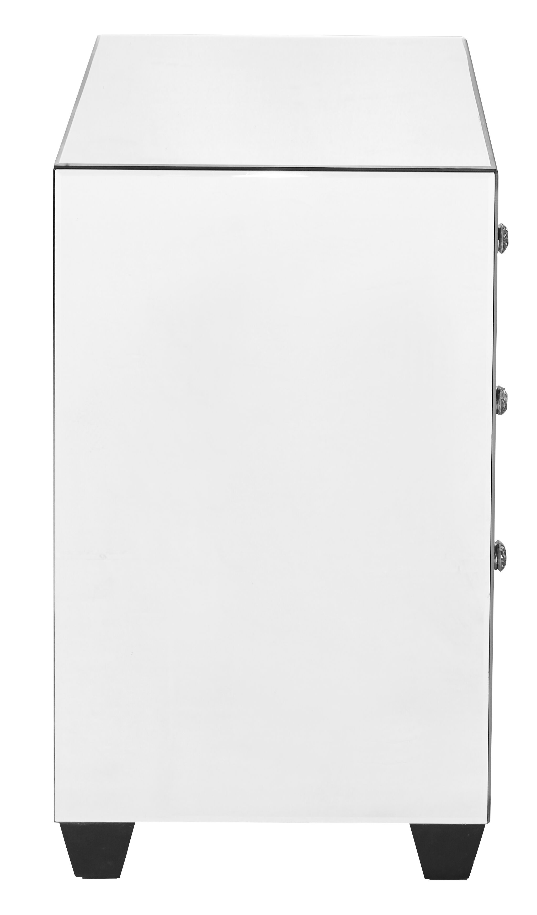 Modern 27 X 22 inch Clear Mirror and Crystal Bedside Table