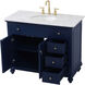 Otto 42 X 21 X 35 inch Blue Vanity Sink Set