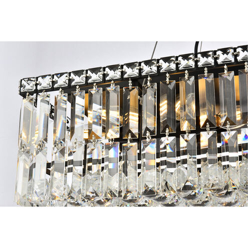 Maxime 16 Light 28 inch Black and Clear Linear Chandelier Ceiling Light