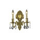 Monarch 2 Light 10 inch French Gold Wall Sconce Wall Light in Clear, Royal Cut