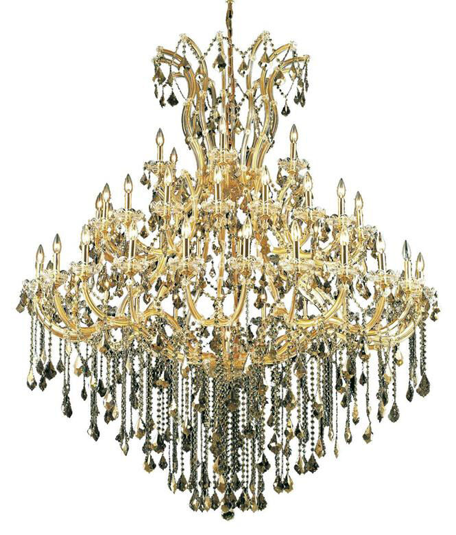 Maria Theresa 49 Light 60 inch Gold Foyer Ceiling Light in Golden Teak, Royal Cut