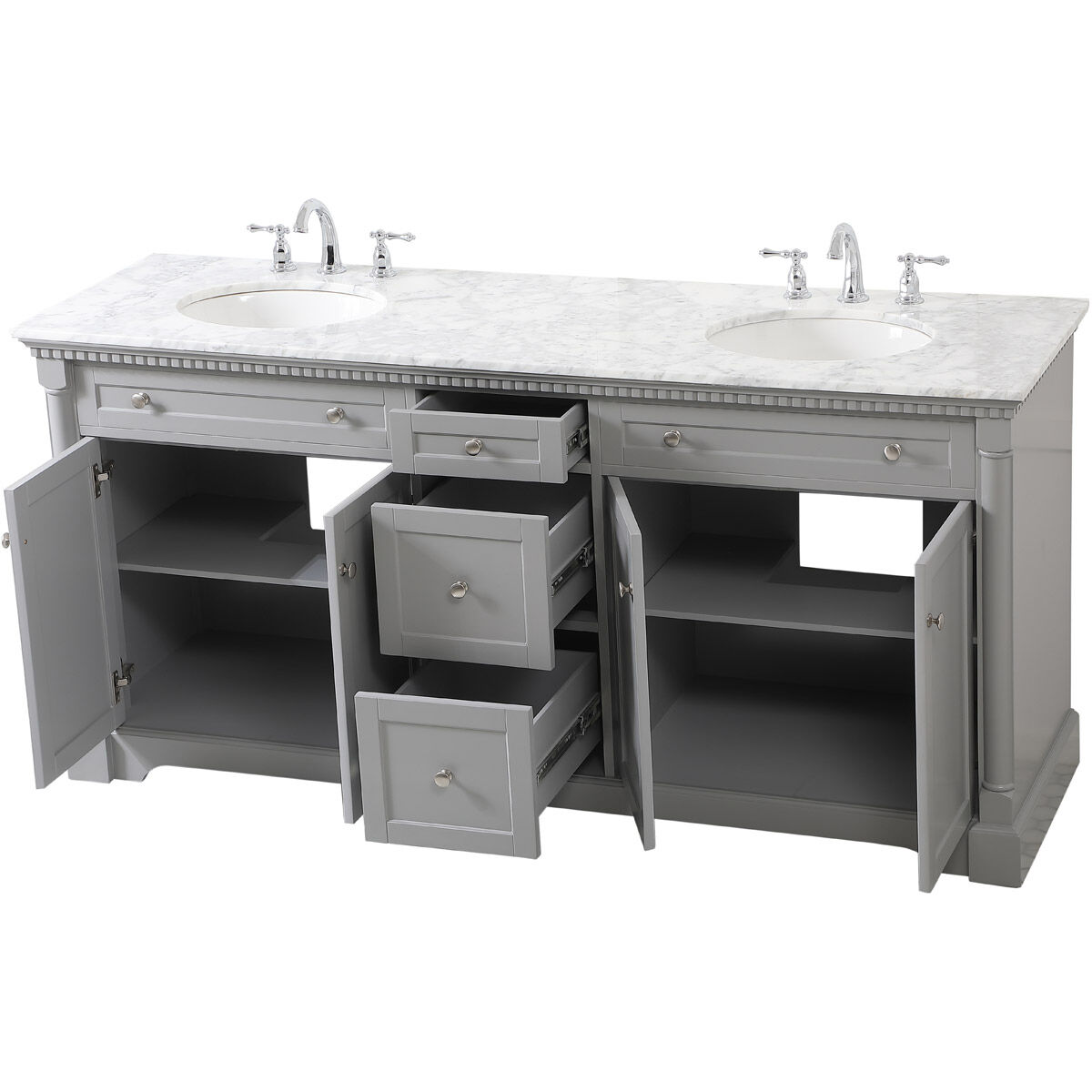Clarence 72 X 22 X 35 inch Grey Vanity Sink Set