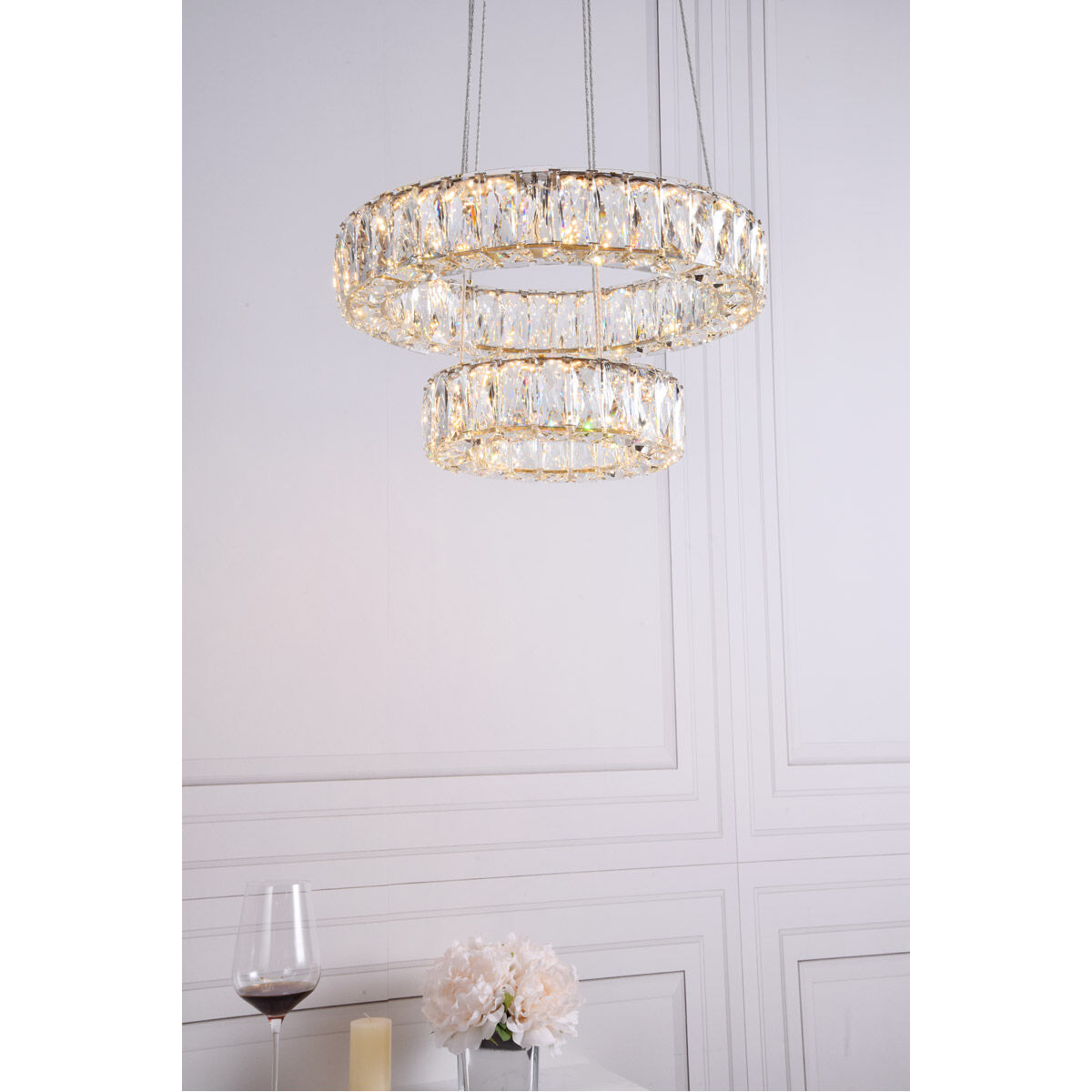 Monroe LED 17.7 inch Gold Pendant Ceiling Light