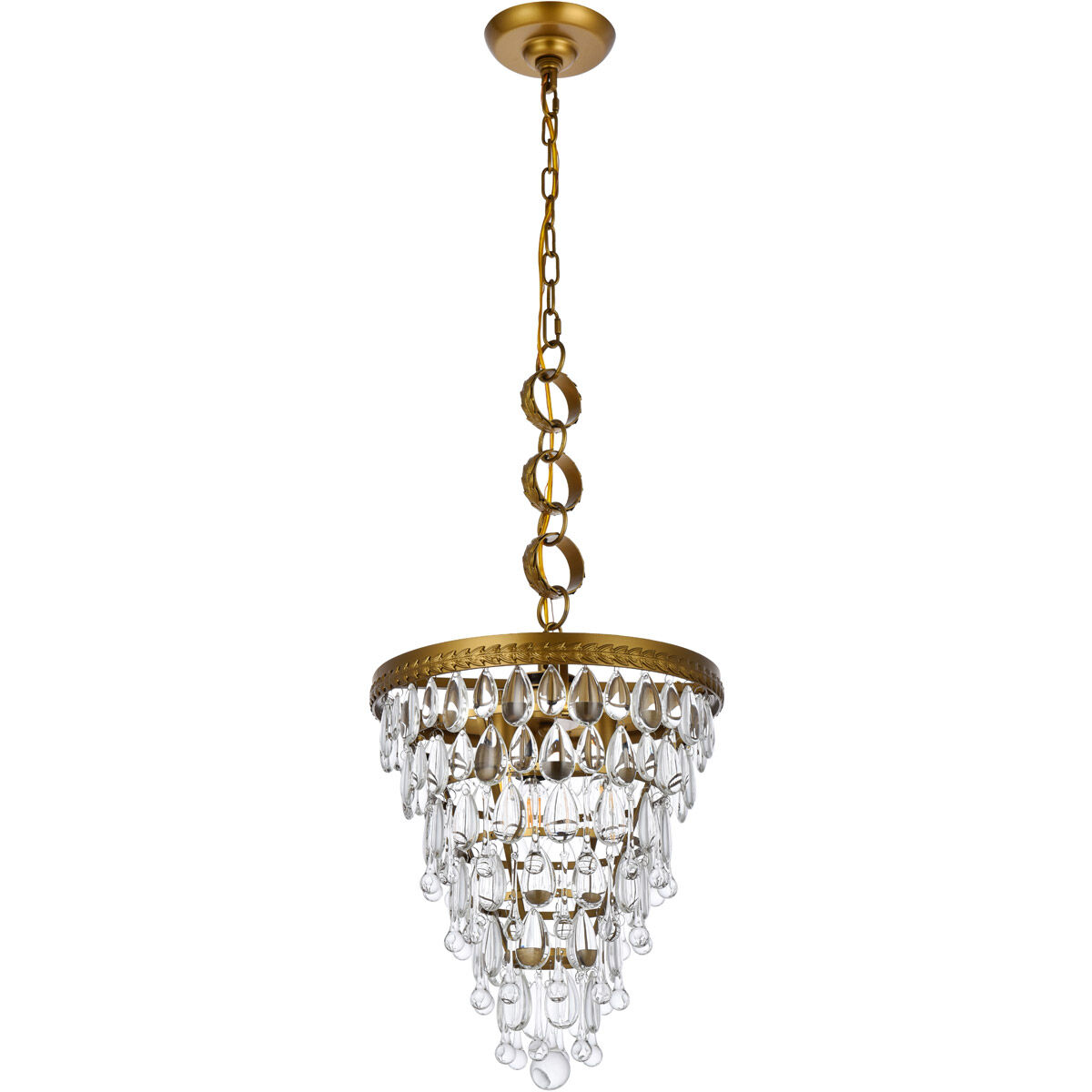 Nordic 3 Light 13 inch Brass Pendant Ceiling Light
